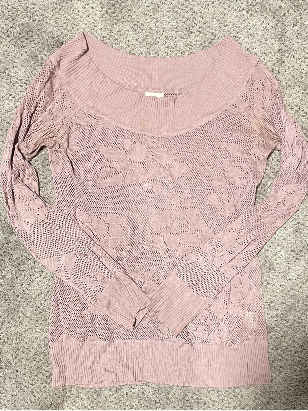 Y2K Pink Dynamite Floral Open-Knit Sweater